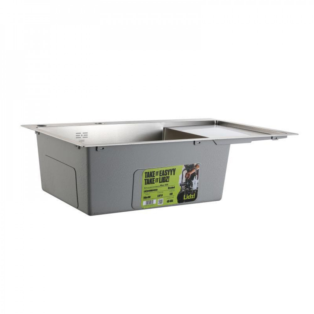 Мийка для кухні інтегрована Lidz Handmade Max 500 H7849R Brushed Steel, 3,0/1,0 мм, крило праворуч, збільшена чаша SD00055588