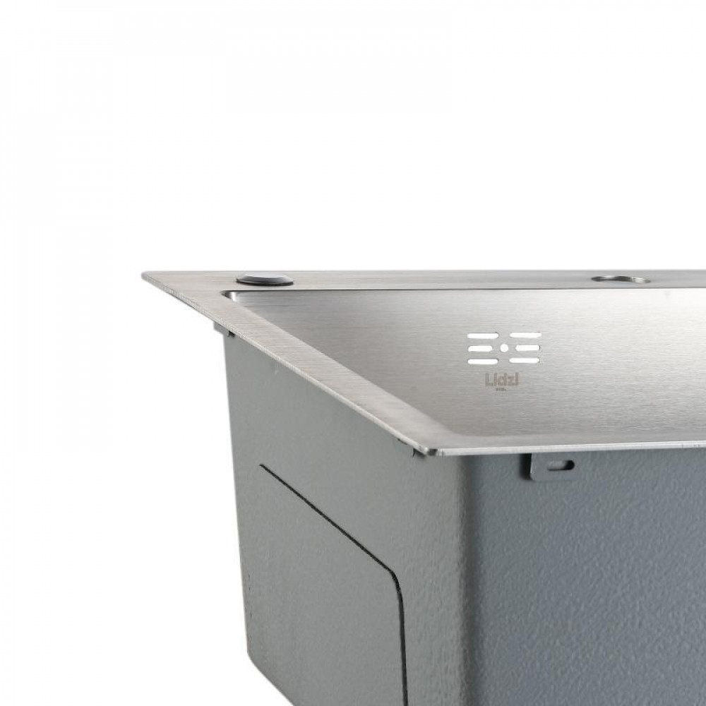 Мийка для кухні інтегрована Lidz Handmade Max 500 H7849R Brushed Steel, 3,0/1,0 мм, крило праворуч, збільшена чаша SD00055588