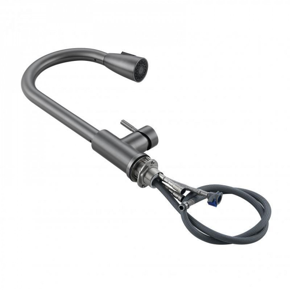 Смеситель для кухни Lidz Aria 015FL (k35) с выдвижным изливом LDARI015FLGRP49560 Graphite SD00055684