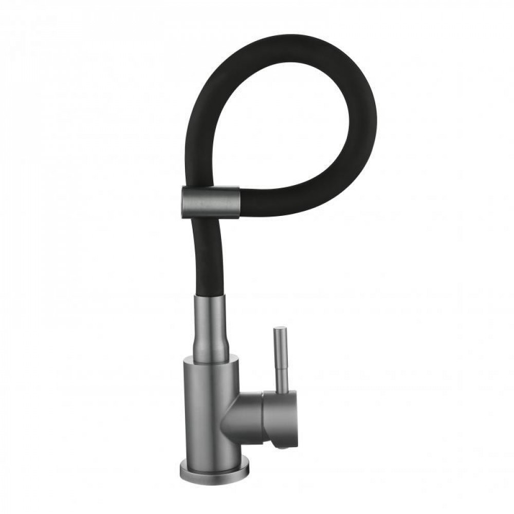 Змішувач для кухні Lidz Aria 015F3 (k35) з гнучким виливом LDARI015F3BGRP49564 Graphite/Black SD00055688