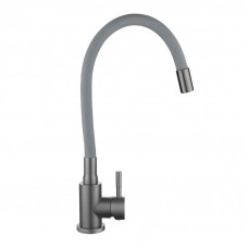 Змішувач для кухні Lidz Aria 015F3 (k35) з гнучким виливом LDARI015F3GGRP49565 Graphite/Grey