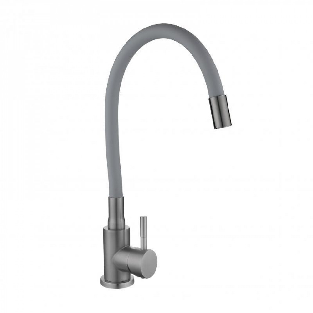 Змішувач для кухні Lidz Aria 015F3 (k35) з гнучким виливом LDARI015F3GGRP49565 Graphite/Grey SD00055689