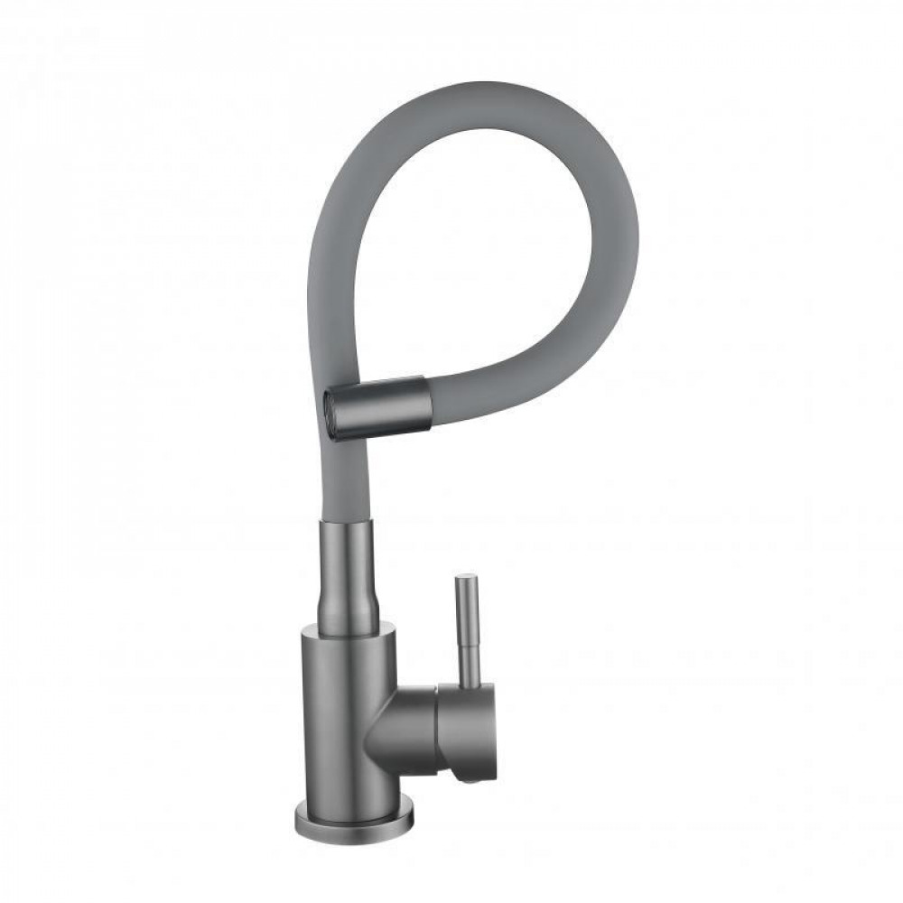 Змішувач для кухні Lidz Aria 015F3 (k35) з гнучким виливом LDARI015F3GGRP49565 Graphite/Grey SD00055689