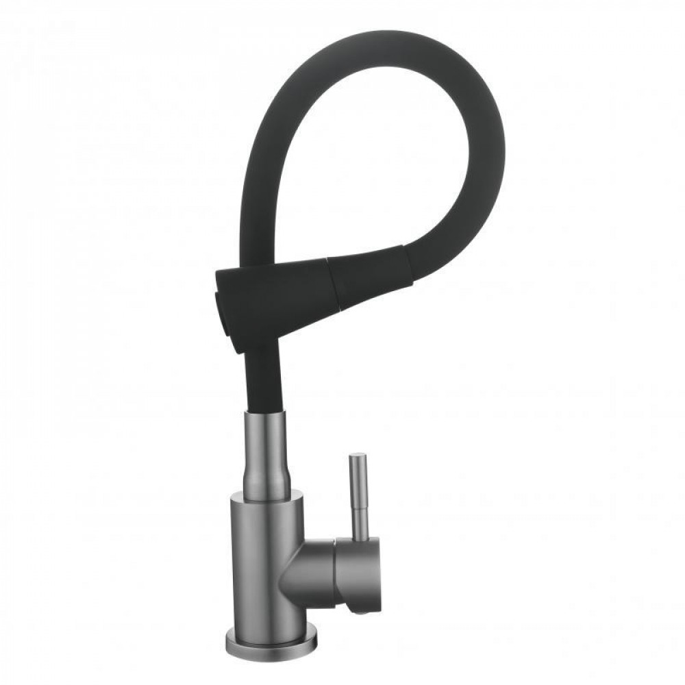 Змішувач для кухні Lidz Aria 015F31 (k35) з гнучким виливом LDARI015F31BGRP49566 Graphite/Black SD00055690