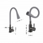 Змішувач для кухні Lidz Aria 015F31 (k35) з гнучким виливом LDARI015F31GGRP49567 Graphite/Grey SD00055691