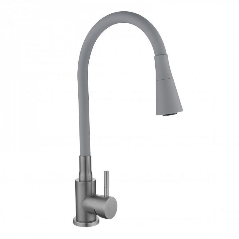 Змішувач для кухні Lidz Aria 015F31 (k35) з гнучким виливом LDARI015F31GGRP49567 Graphite/Grey SD00055691