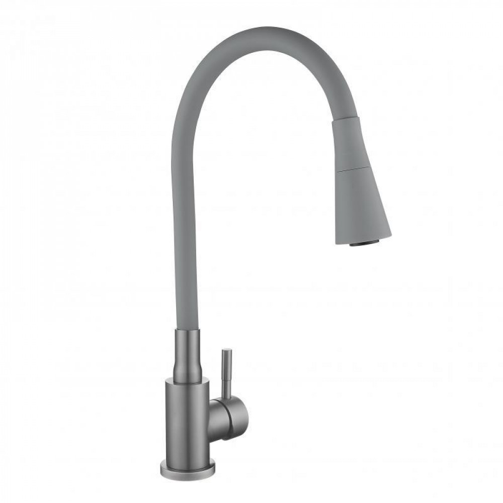 Змішувач для кухні Lidz Aria 015F31 (k35) з гнучким виливом LDARI015F31GGRP49567 Graphite/Grey SD00055691