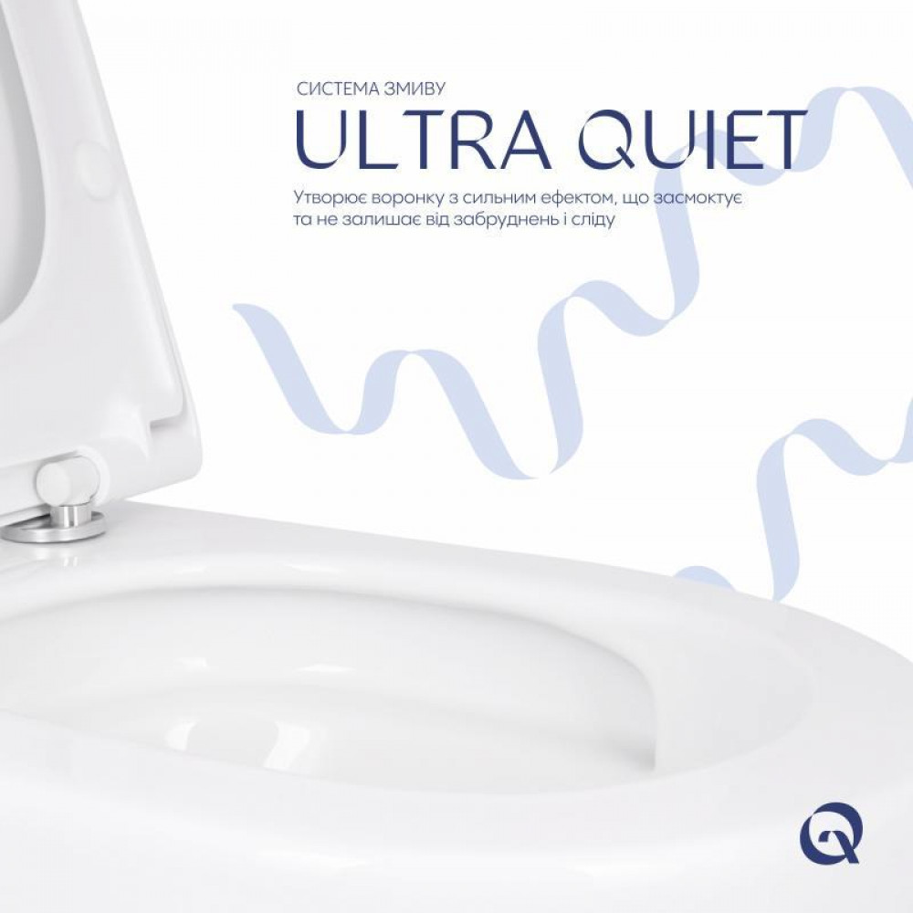 Унітаз підвісний Qtap Robin ML Ultra Quiet 490x365x325 мм, з сидінням Soft-close MagLock, White QTROBML26W49621 SD00055745