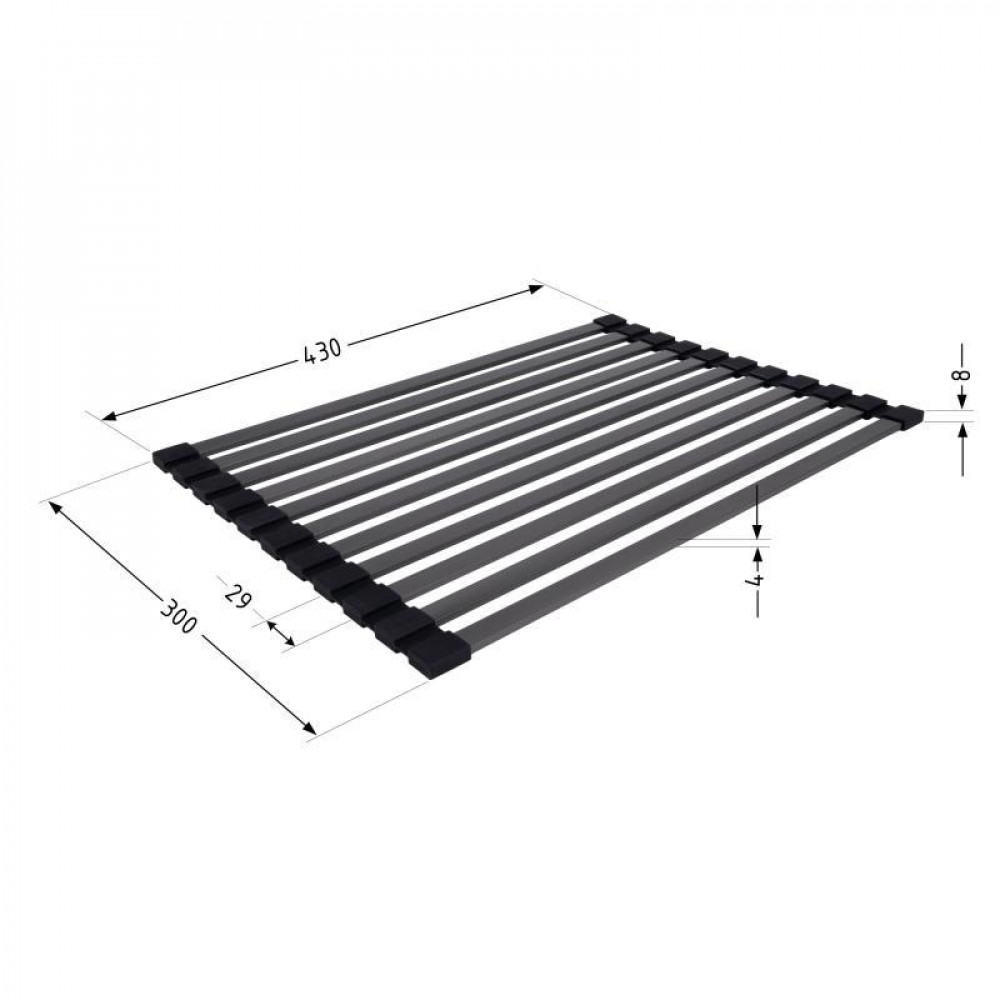 Сушарка на кухонну мийку Lidz Acsis LA14 Black, плоска основа, для посуду 430х300 мм LDACSLA14BLM49768 SD00055892
