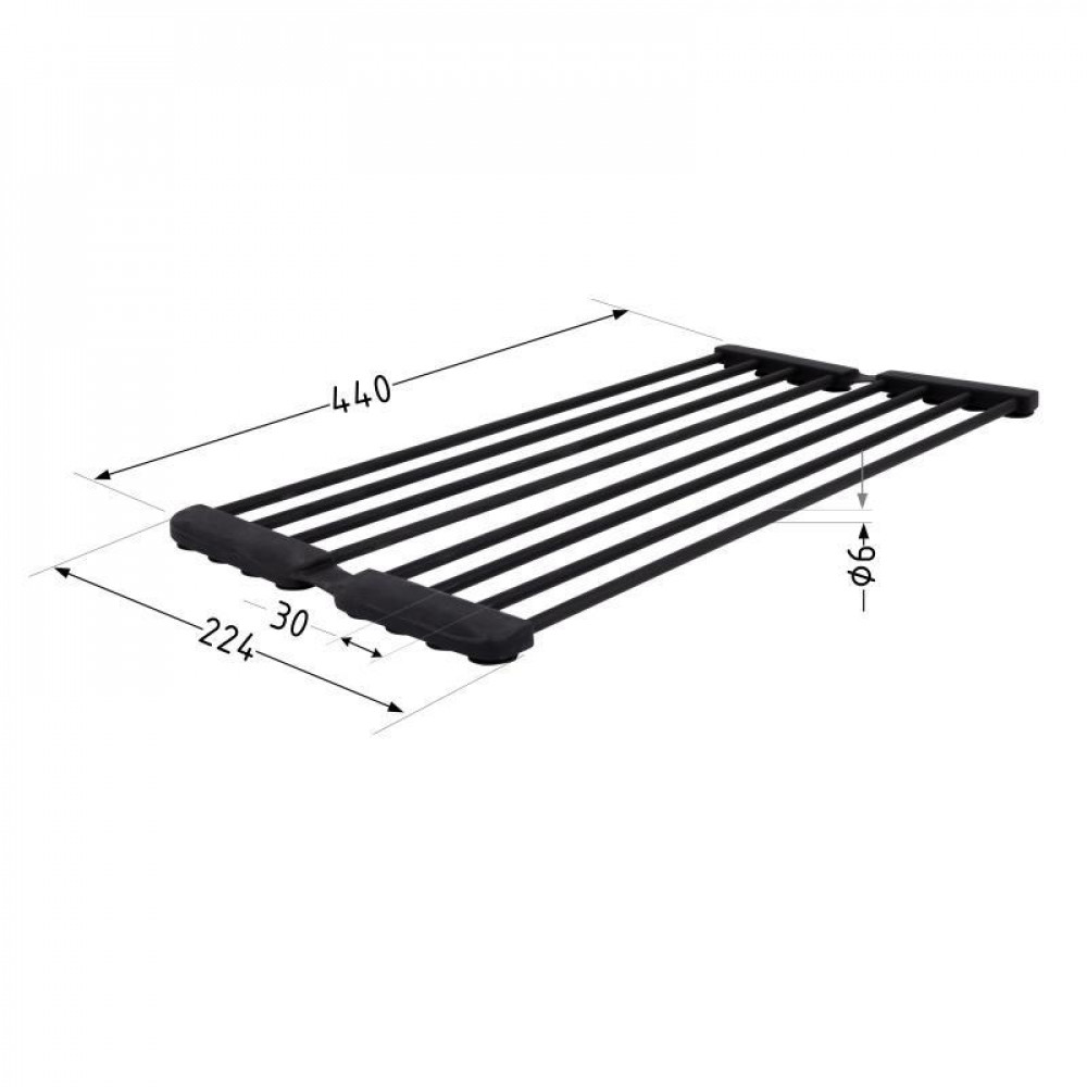 Сушарка на кухонну мийку з присоскою Lidz Acsis LA09 Black, кругла основа, для посуду 440х224 мм LDACSLA09BLM49777 SD00055901