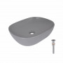 Раковина накладна Qtap Aquarius 470x380x120 мм, Stone grey, прямокутна, з донним клапаном QTAQA188SG49780 SD00055904
