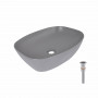 Раковина накладна Qtap Cardinal 500х380х140 мм, Stone grey, прямокутна, з донним клапаном QTCAR188SG49824 SD00055948