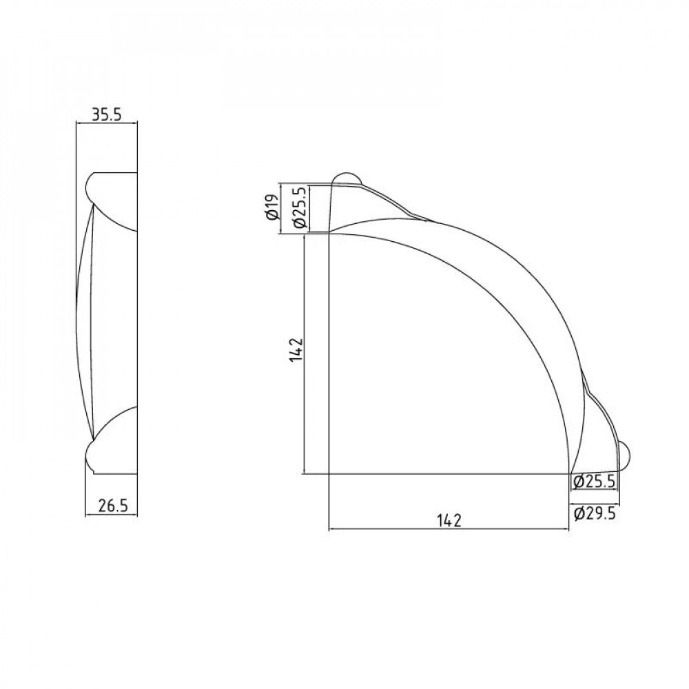 Кутовий фіксатор для труби Thermo Alliance Standart 25 сталевий TAS347W25 SD00055957