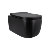 Унітаз підвісний Qtap Taurus Ultra Quiet 515×360×350 мм, Matt Black, з сидінням Slim Duroplast / Soft-close / Quick Release