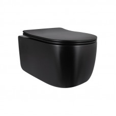 Унітаз підвісний Qtap Taurus Ultra Quiet 515×360×350 мм, Matt Black, з сидінням Slim Duroplast / Soft-close / Quick Release