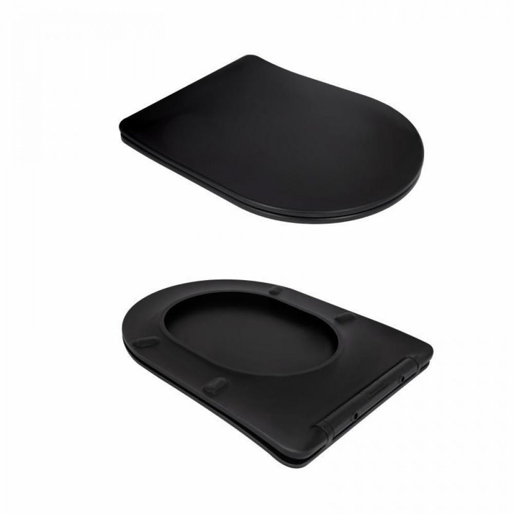 Унітаз підвісний Qtap Taurus Ultra Quiet 515×360×350 мм, Matt Black, з сидінням Slim Duroplast / Soft-close / Quick Release SD00056628