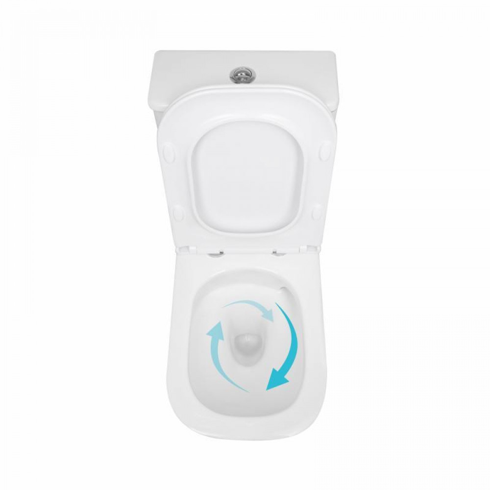 Унитаз напольный Qtap Presto Quadro безобідковий з сідінням Soft-close QTPRE27W51021 SD00057145