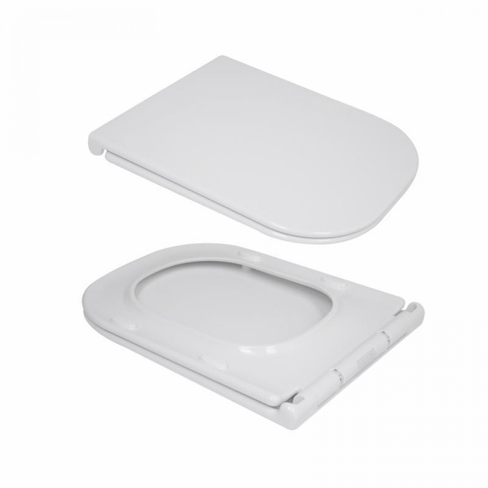 Унитаз напольный Qtap Presto Quadro безобідковий з сідінням Soft-close QTPRE27W51021 SD00057145