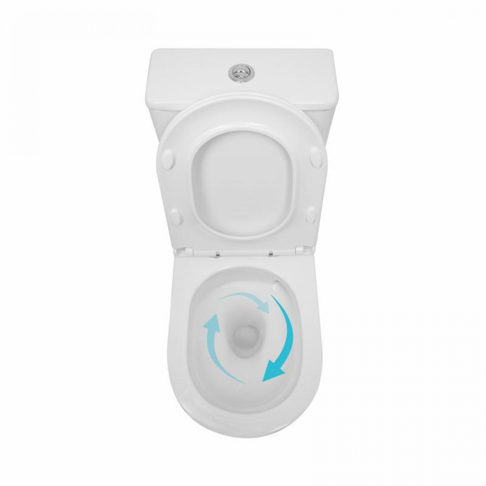 Унитаз напольный Qtap Presto безобідковий з сідінням Soft-close QTPRE27W51022 SD00057146