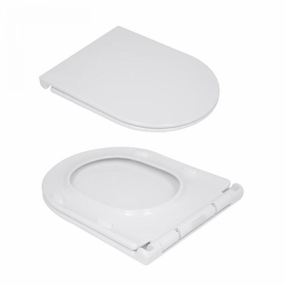 Унитаз напольный Qtap Presto безобідковий з сідінням Soft-close QTPRE27W51022 SD00057146