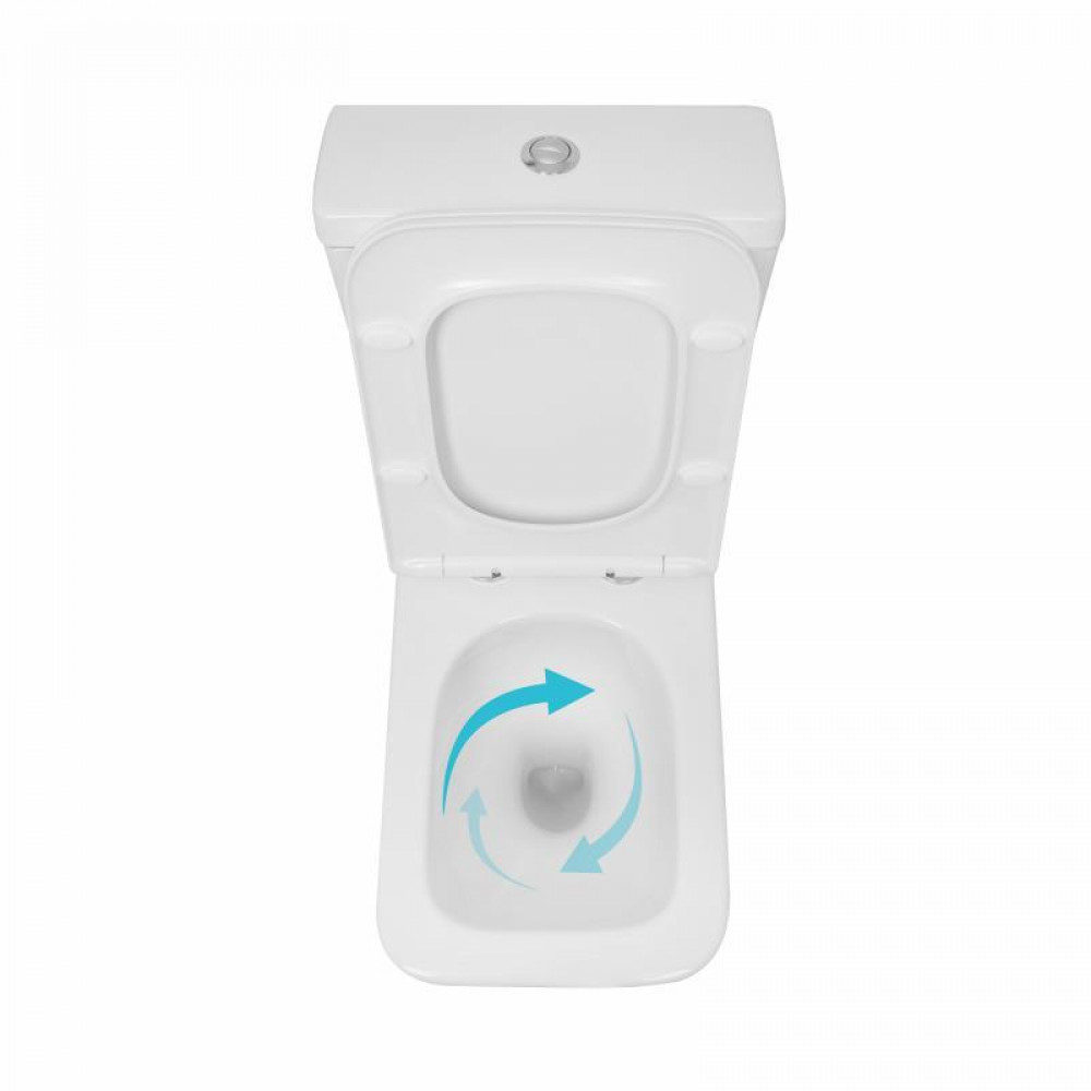Унітаз підлоговий Qtap Crow Ultra Quiet безобідковий з сідінням Soft-close QTCRO27W51028 SD00057152