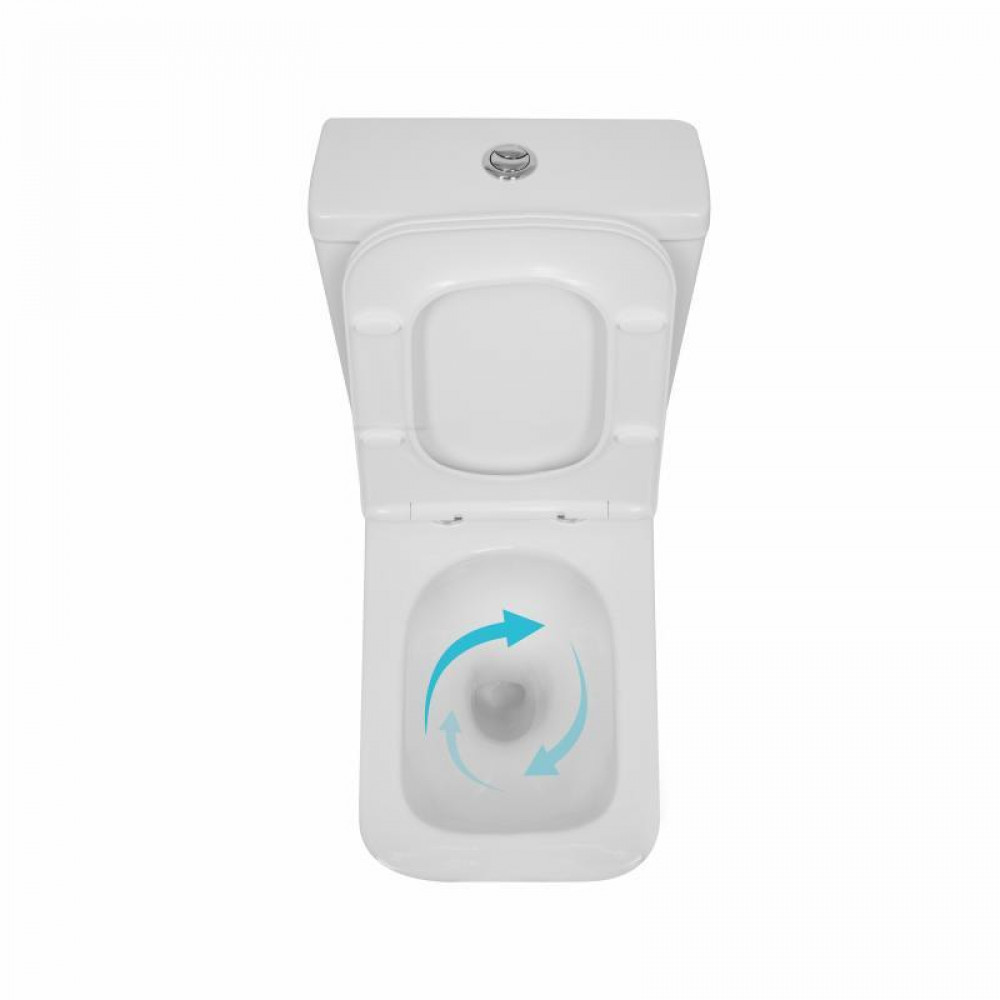 Унітаз підлоговий Qtap Crow Eco Ultra Quiet безобідковий з сідінням Soft-close QTCRO27W51030 SD00057154