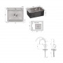 Акційний набір Lidz: мийка H5045 інтегрована Brushed Steel 3,0/1,0 мм + Змішувач Aria для кухні з гнучким виливом (k35) Grey SD00057355