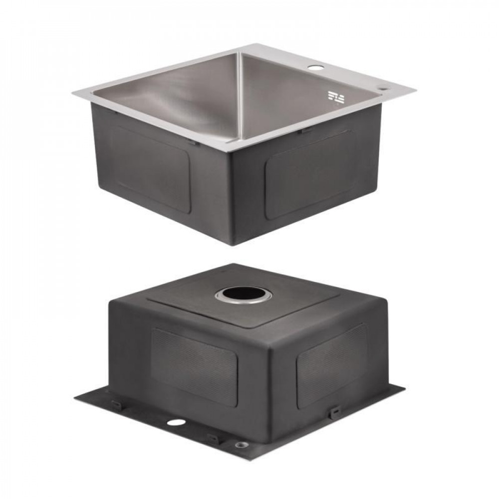 Акційний набір Lidz: мийка H5050 інтегрована Brushed Steel 3,0/1,0 мм + Змішувач Aria для кухні з гнучким виливом (k35) Grey SD00057356