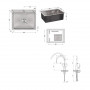 Акційний набір Lidz: мийка H6050 інтегрована Brushed Steel 3,0/1,0 мм + Змішувач Aria для кухні з гнучким виливом (k35) Grey SD00057360