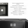 Акційний набір Lidz: мийка H6350BL інтегрована крило зліва Brushed Black PVD 3,0/1,0 мм + Змішувач Aria для кухні з гнучким SD00057371
