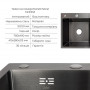 Акційний набір Lidz: мийка H7849BR інтегрована крило справа Brushed Black PVD 3,0/1,0 мм + Змішувач Aria для кухні з гнучким SD00057376