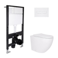 Готовое решение Qtap для ванной комнаты: подвесной унитаз Robin Ultra Quiet 520x365x365 + комплект инсталляции Standard (линейная