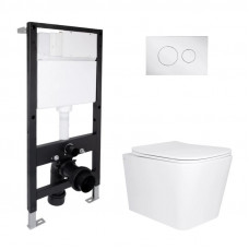 Готовое решение Qtap для ванной комнаты: подвесной унитаз Tern Ultra Quiet 525x345x360 + комплект инсталляции Standard (круглая