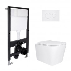 Готовое решение Qtap для ванной комнаты: подвесной унитаз Tern Ultra Quiet 525x345x360 + комплект инсталляции Standard (круглая