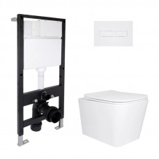 Готовое решение Qtap для ванной комнаты: подвесной унитаз Tern Ultra Quiet 525x345x360 + комплект инсталляции Standard (линейная