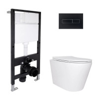 Готовое решение Qtap для ванной комнаты: подвесной унитаз Scorpio Ultra Quiet 520x365x365 + комплект инсталляции Standard