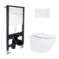 Готове рішення Qtap для ванної кімнати: підвісний унітаз Jay Ultra Quiet 520x360x320 + комплект інсталяції Standard (кругла