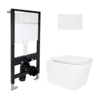 Готове рішення Qtap для ванної кімнати: підвісний унітаз Crow Ultra Quiet 485x340x290 + комплект інсталяції Standard (кругла