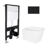 Готове рішення Qtap для ванної кімнати: підвісний унітаз Crow Ultra Quiet 485x340x290 + комплект інсталяції Standard (кругла