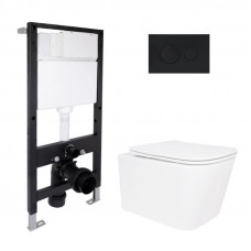 Готове рішення Qtap для ванної кімнати: підвісний унітаз Crow Ultra Quiet 485x340x290 + комплект інсталяції Standard (кругла