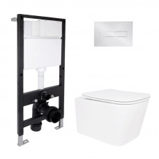 Готове рішення Qtap для ванної кімнати: підвісний унітаз Crow Ultra Quiet 485x340x290 + комплект інсталяції Standard (лінійна