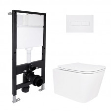 Готове рішення Qtap для ванної кімнати: підвісний унітаз Crow Ultra Quiet 485x340x290 + комплект інсталяції Standard (лінійна