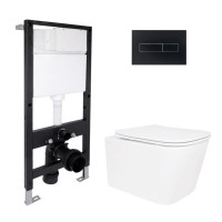 Готове рішення Qtap для ванної кімнати: підвісний унітаз Crow Ultra Quiet 485x340x290 + комплект інсталяції Standard (лінійна
