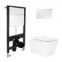 Готове рішення Qtap для ванної кімнати: підвісний унітаз Crow Rimless 520x360x290 + комплект інсталяції Standard (кругла клавіша SD00057745