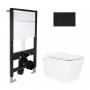 Готове рішення Qtap для ванної кімнати: підвісний унітаз Crow Rimless 520x360x290 + комплект інсталяції Standard (кругла клавіша SD00057747