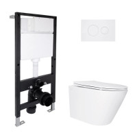 Готове рішення Qtap для ванної кімнати: підвісний унітаз Swan Ultra Quiet 485x360x320 + комплект інсталяції Standard (кругла
