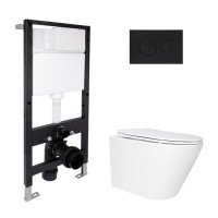 Готове рішення Qtap для ванної кімнати: підвісний унітаз Swan Ultra Quiet 485x360x320 + комплект інсталяції Standard (кругла