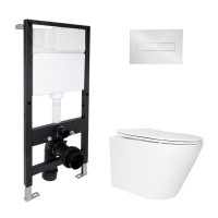 Готове рішення Qtap для ванної кімнати: підвісний унітаз Swan Ultra Quiet 485x360x320 + комплект інсталяції Standard (лінійна