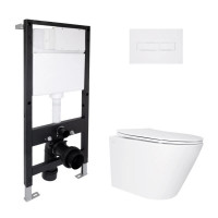 Готове рішення Qtap для ванної кімнати: підвісний унітаз Swan Ultra Quiet 485x360x320 + комплект інсталяції Standard (лінійна
