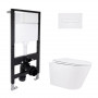 Готове рішення Qtap для ванної кімнати: підвісний унітаз Swan Rimless 520x360x320 + комплект інсталяції Standard (лінійна клавіша SD00057761